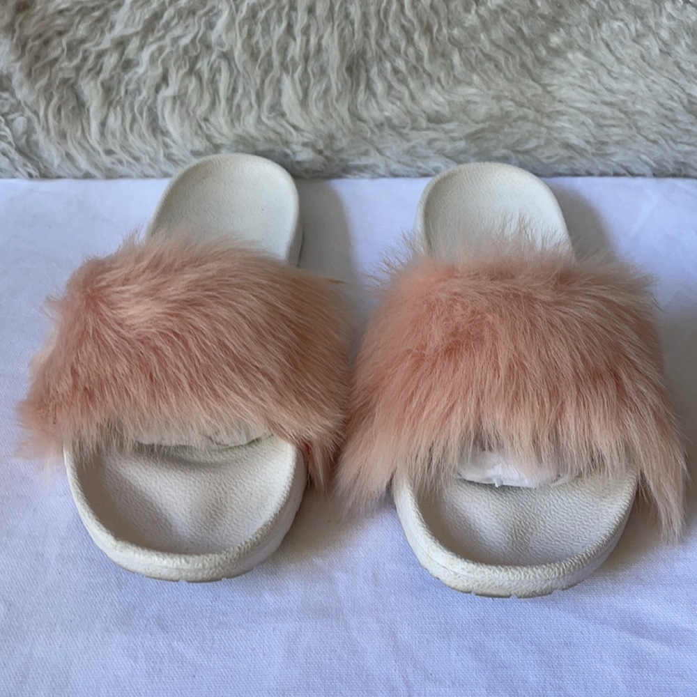 Fluffy pink ugg slippers